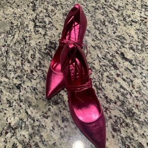 Antonio Melánico  Lillian Lace up Pumps. Wild Watermelon Pink. Size.